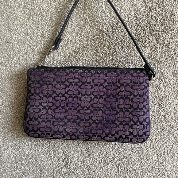 Coach Black and Purple Signature Clutch - Picture 2 of 4